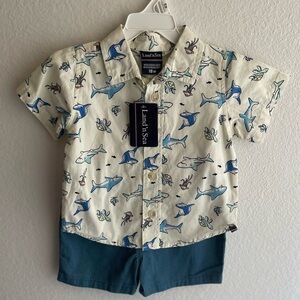 NWT Land n’ Sea two piece set button down and shorts